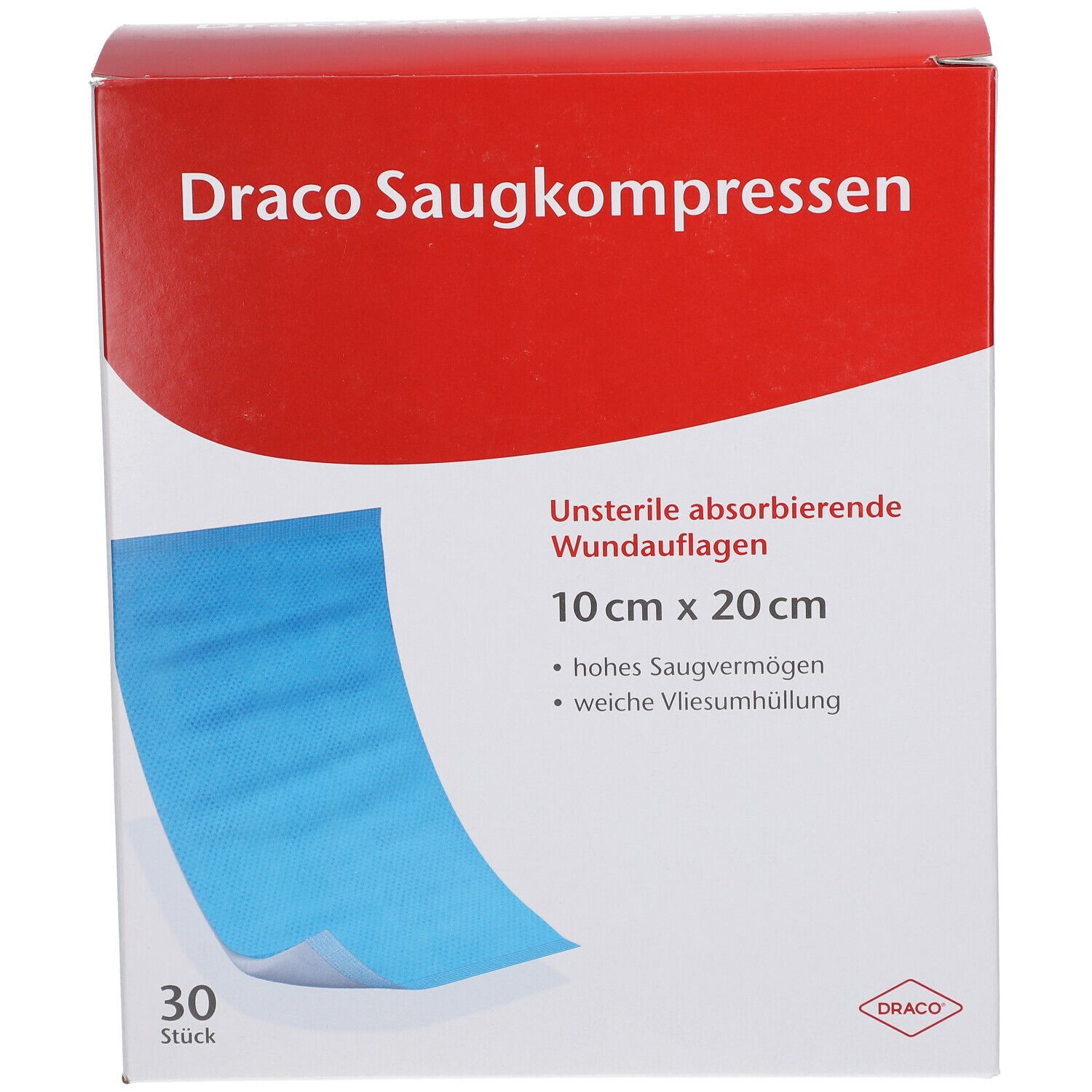 Draco Saugkompressen 10 x 20 cm unsteril