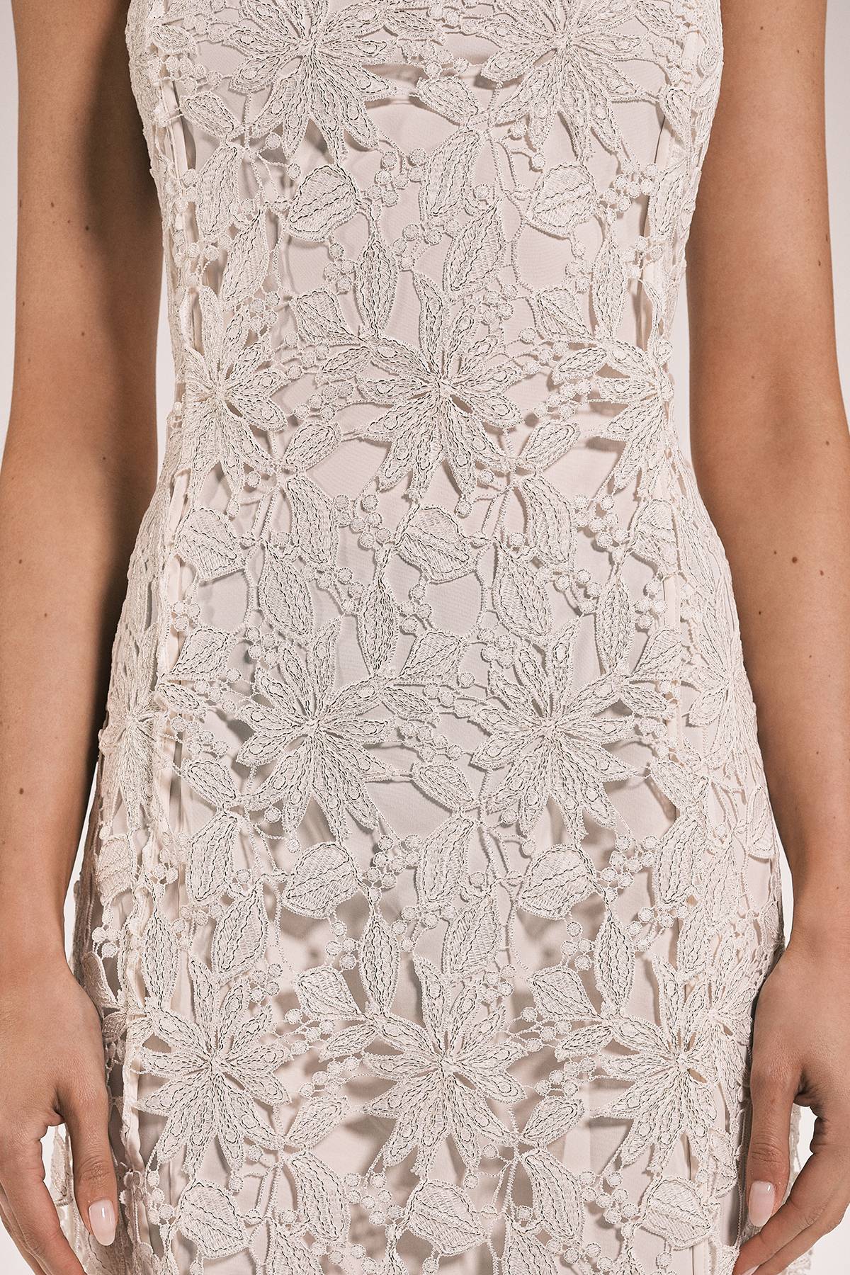 KarenMillen Robe Midi À Bretelles Avec Détails En Dentelle