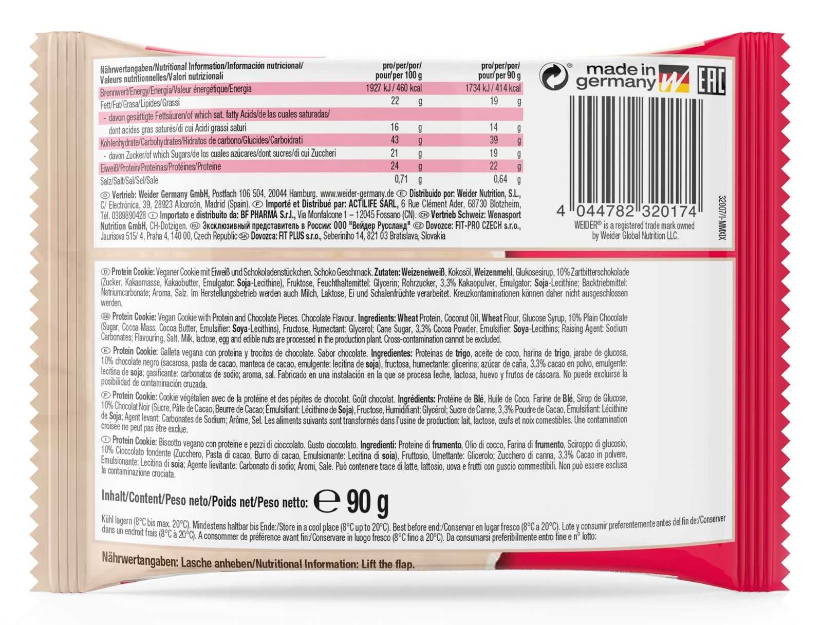 Biscoito Proteico Vegano Weider 90g