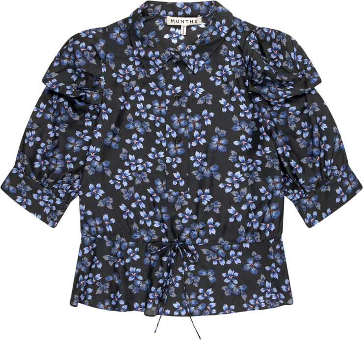 MUNTHE SONIA EcoVero Viscose and Silk Blend Blouse Black