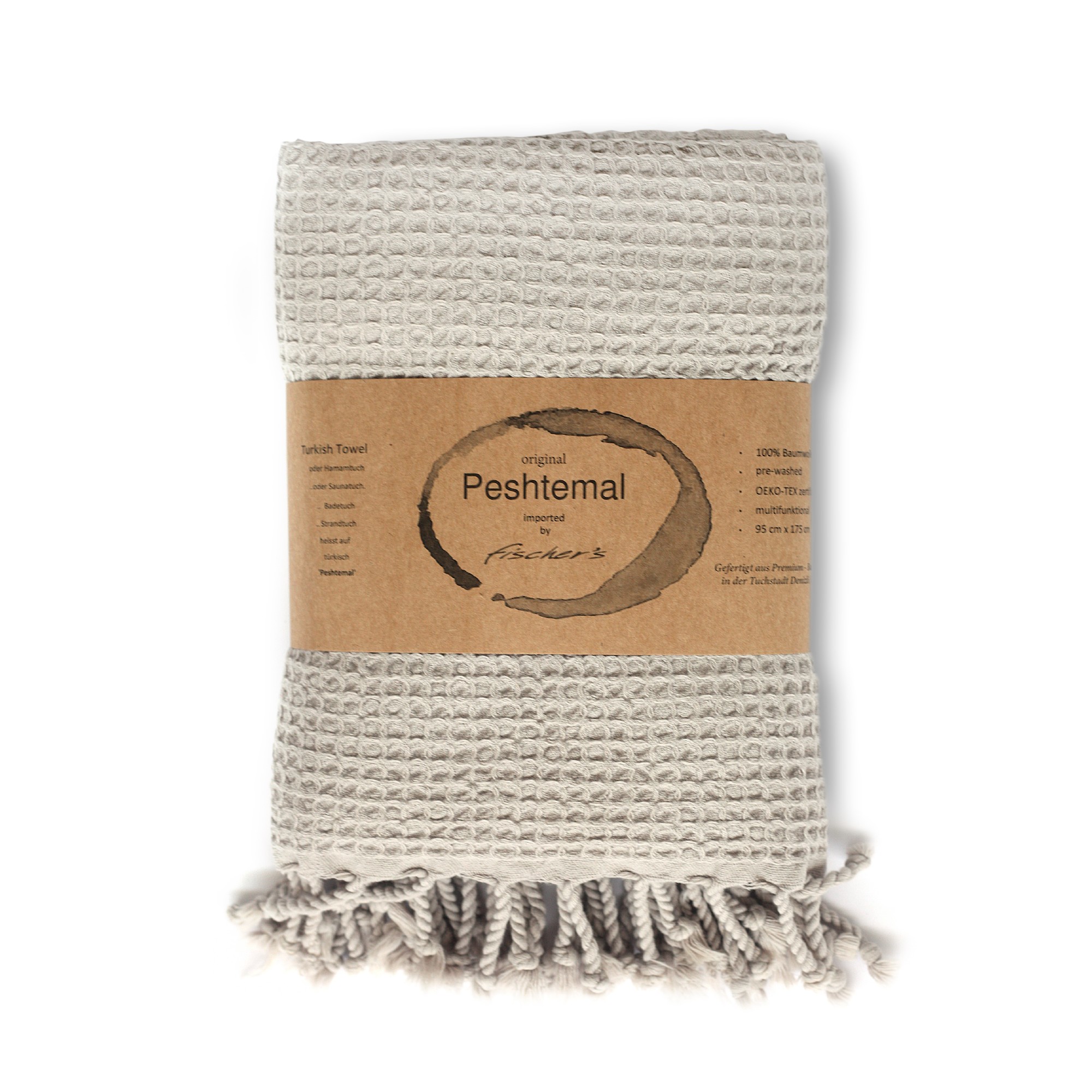 Hamamtuch 'Leme', beige, L 175 cm, B 95 cm von fischer's lagerhaus