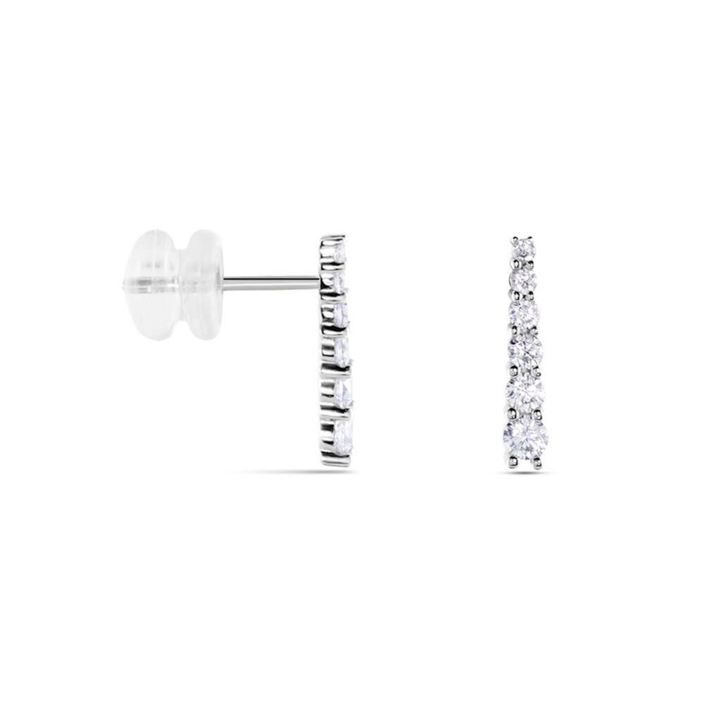 Boucles D'oreilles Pendantes Georas Or Blanc Oxyde