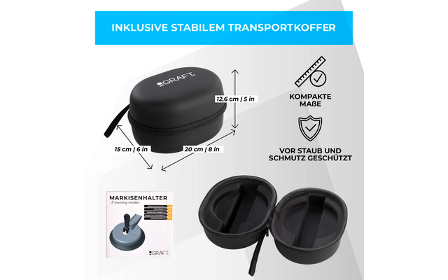 Graft Universal Wohnmobil Markisenhalterset Saugnapf Ø 14 cm / 2 Stück