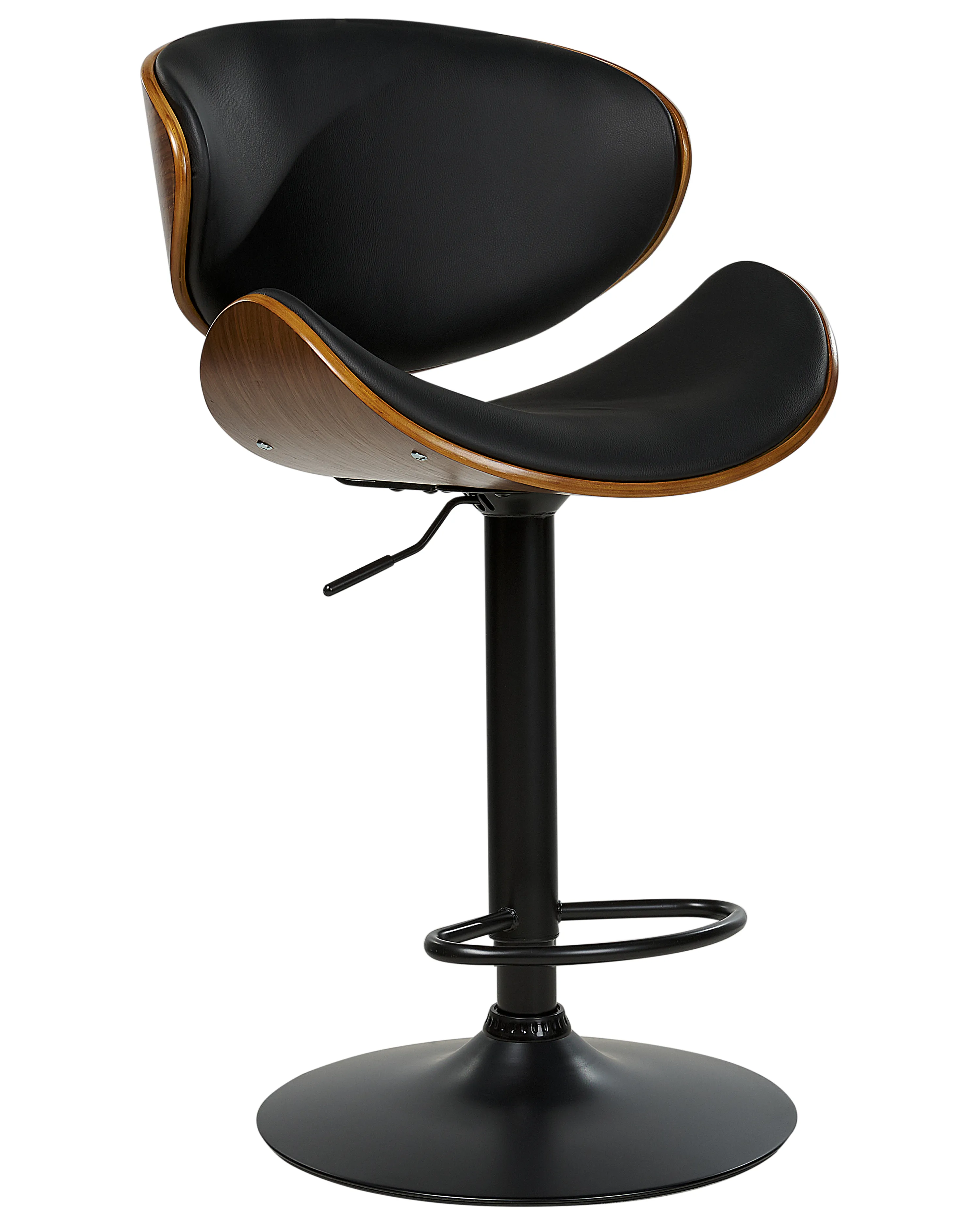 Set van 2 barstoelen ROTTERDAM II Kunstleer draaibaar Zwart