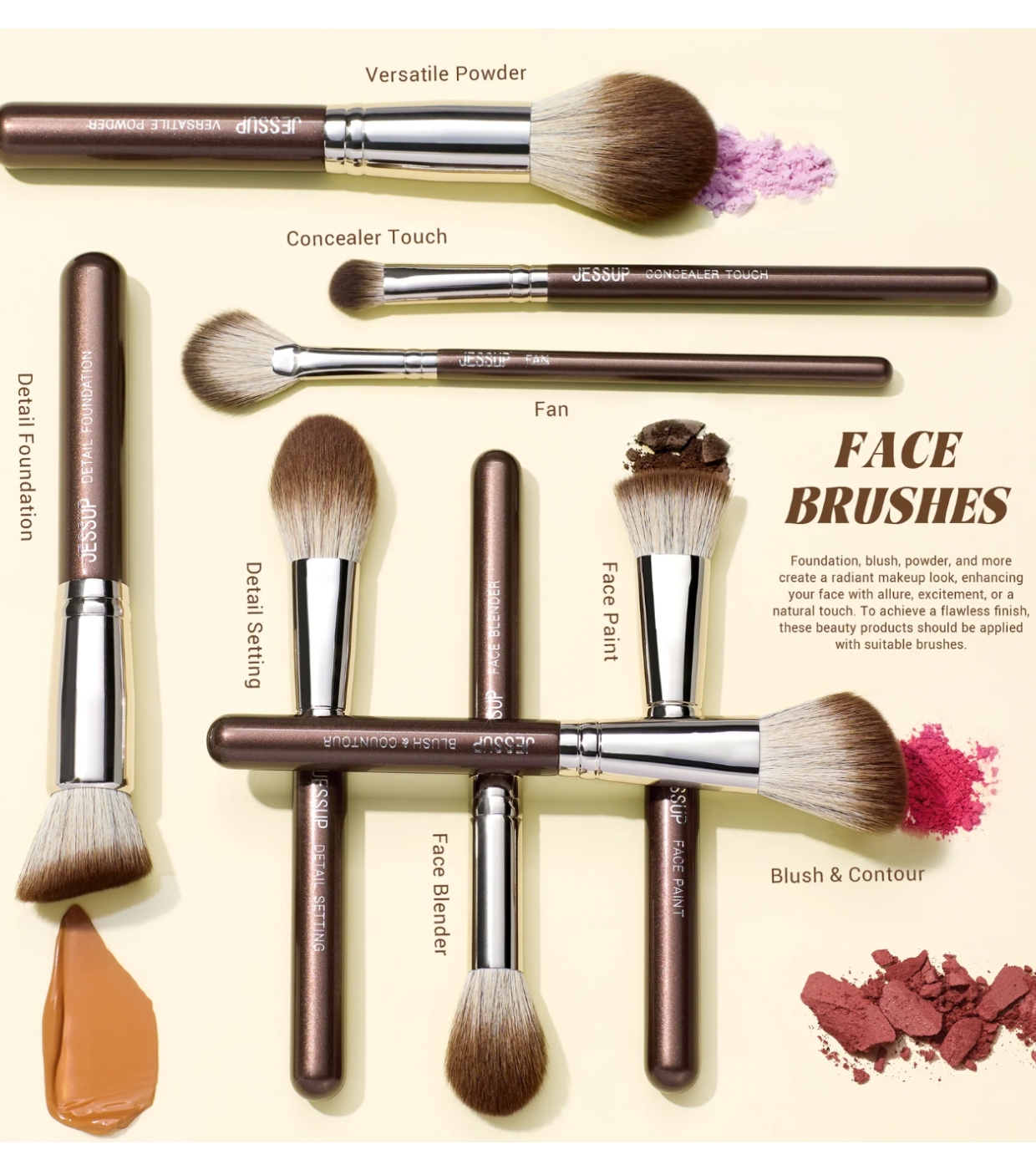 Jessup Beauty - *Master Collection* - Conjunto de 25 pincéis - Shimmer Brown