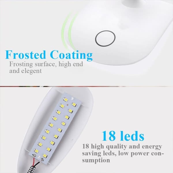 INF Bordlampe som kan roteres og dimmes, med USB (LED) - hvit
