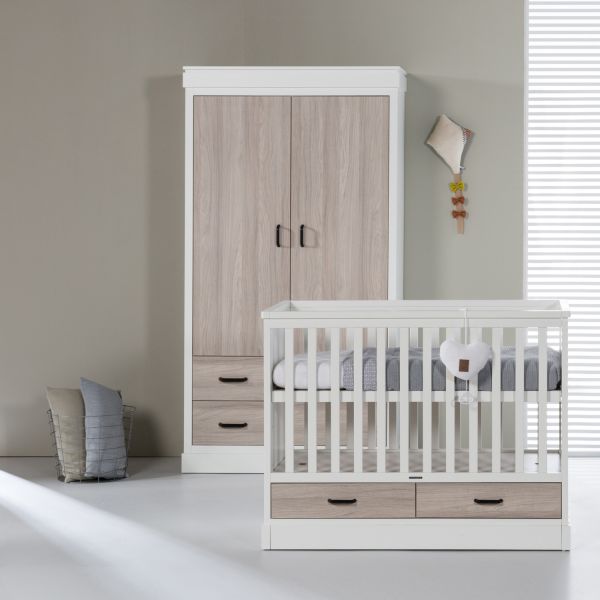 Kidsmill Newport Kledingkast 2-Deurs Wit / Eiken