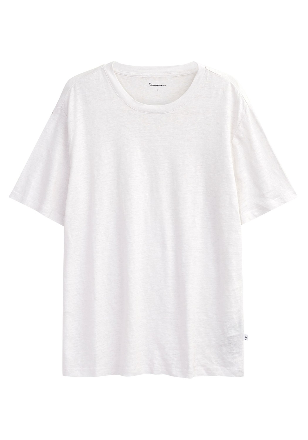 Knowledge Cotton Apparel Leinen-T-Shirt Bright White