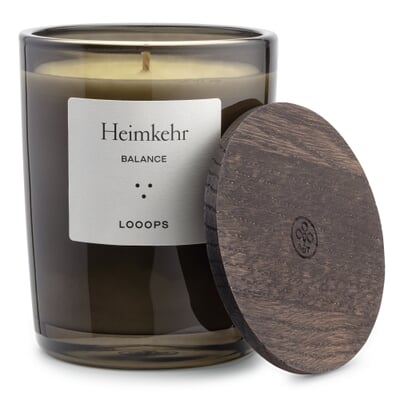 Looops Duftkerze mit Holzdeckel, Heimkehr