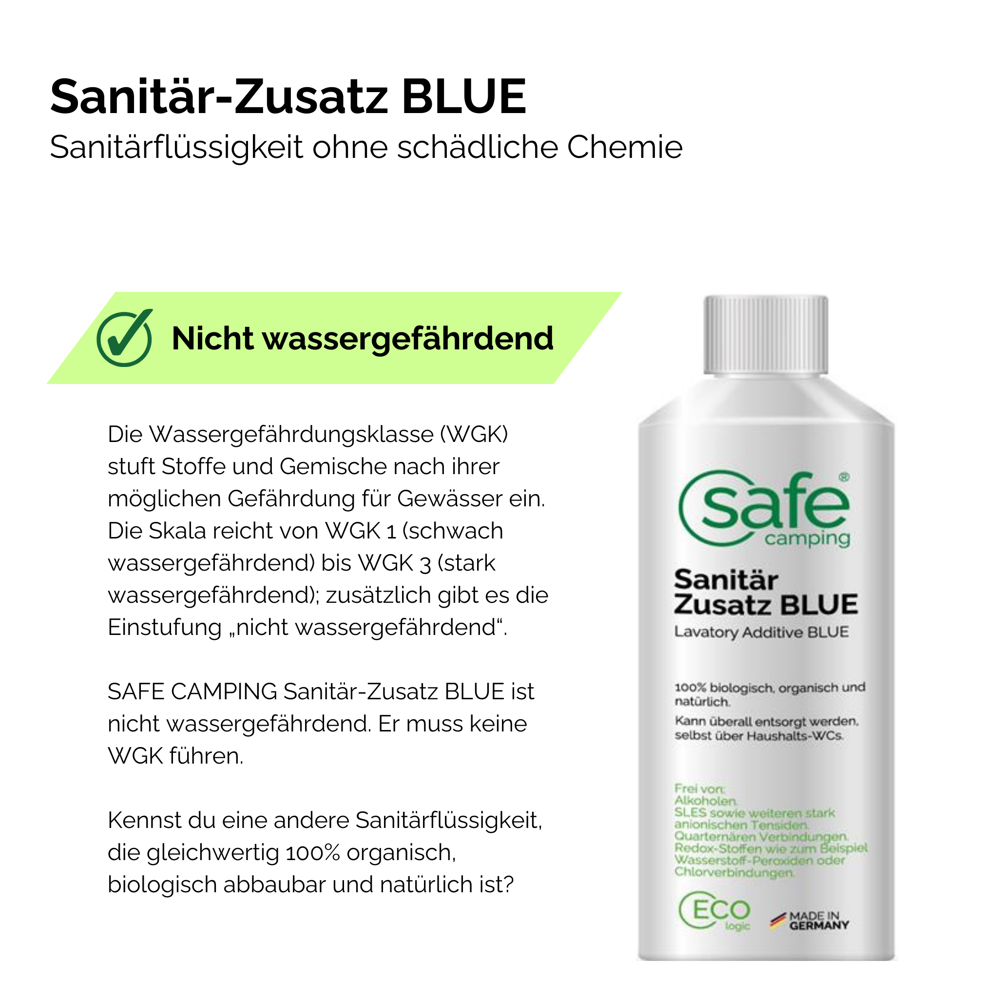 SAFE CAMPING Blue toiletvloeistof - 5 liter