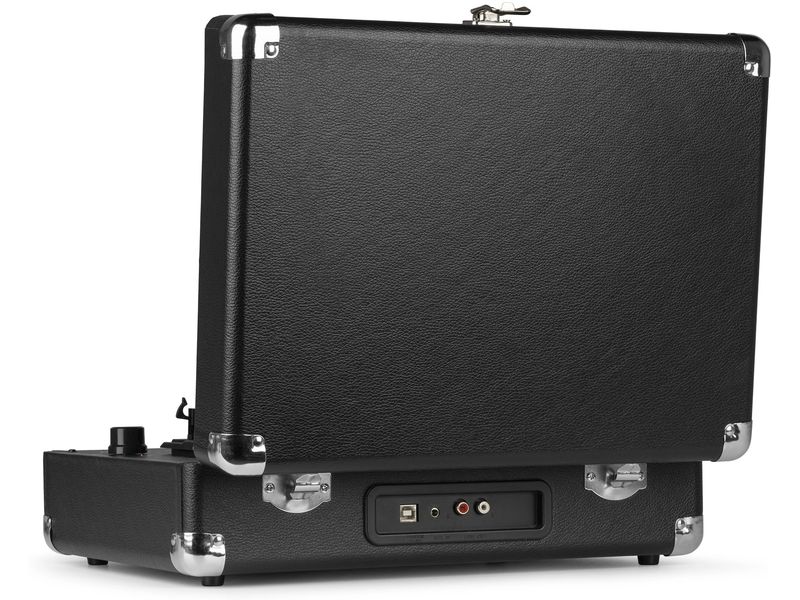 Audizio Plattenspieler RP114 Schwarz Stilvoller Plattenspieler im Kofferdesign