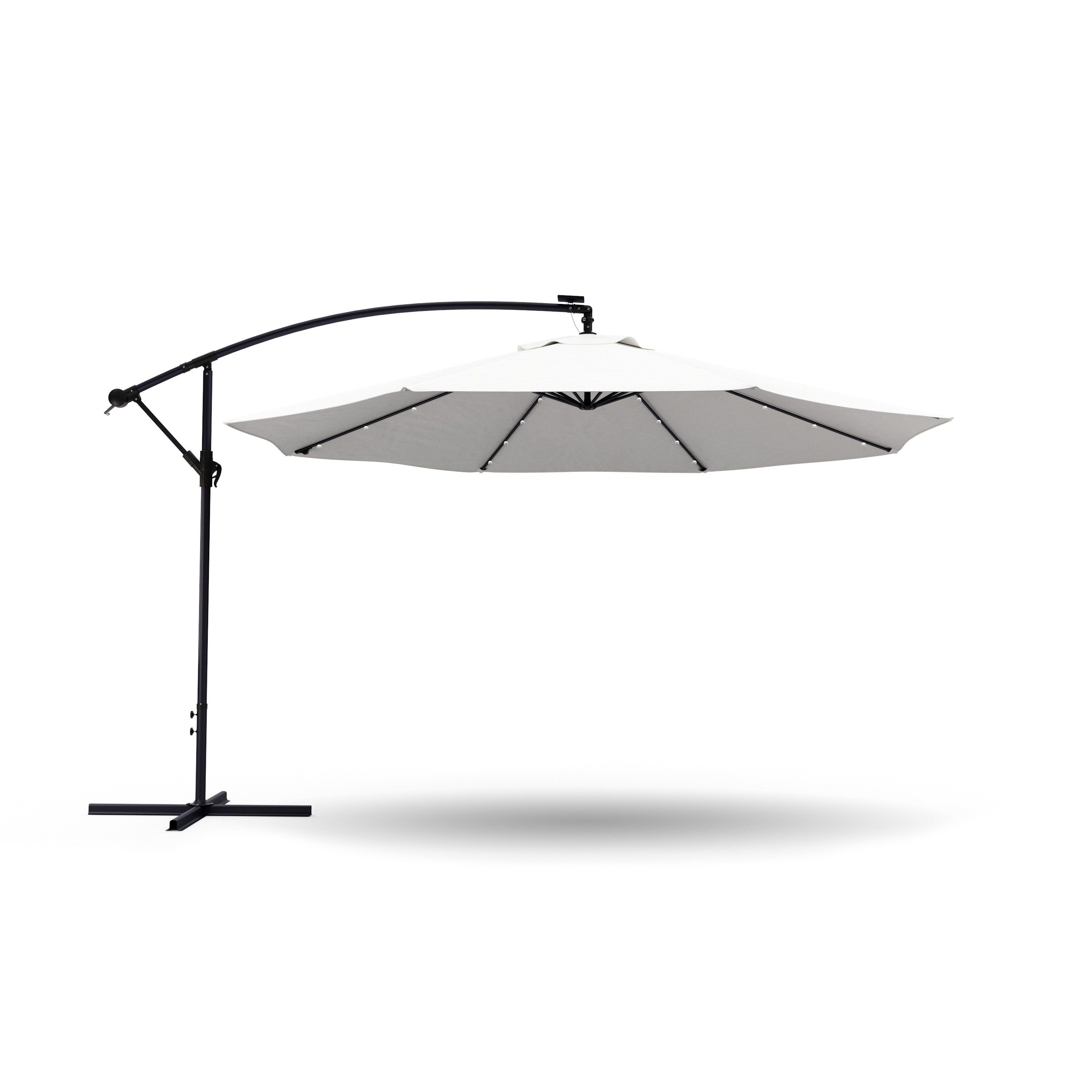 Sonnenschirm Ampelschirm BAY mit LED 300 cm weiss