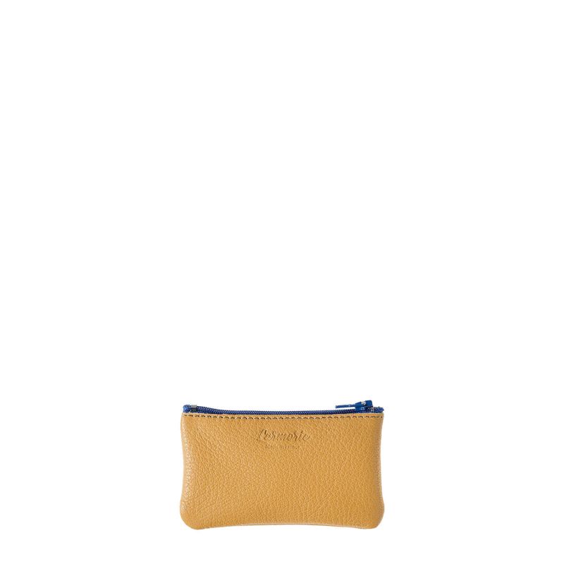 Petit porte-monnaie Emile en cuir UpCyclé Soleil jaune