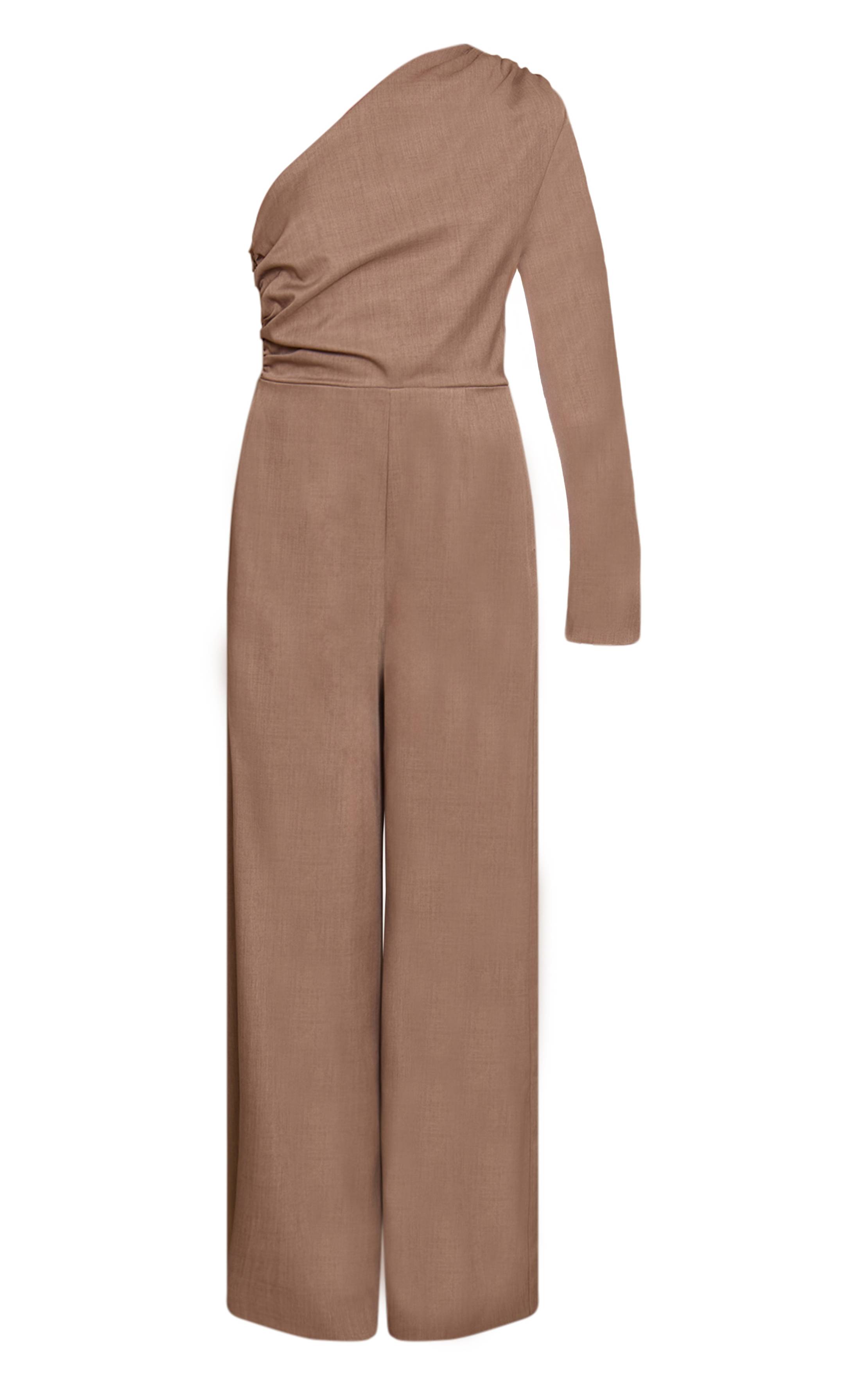 Moka Combinaison Pantalon Ajustée Tissée À Une Manche