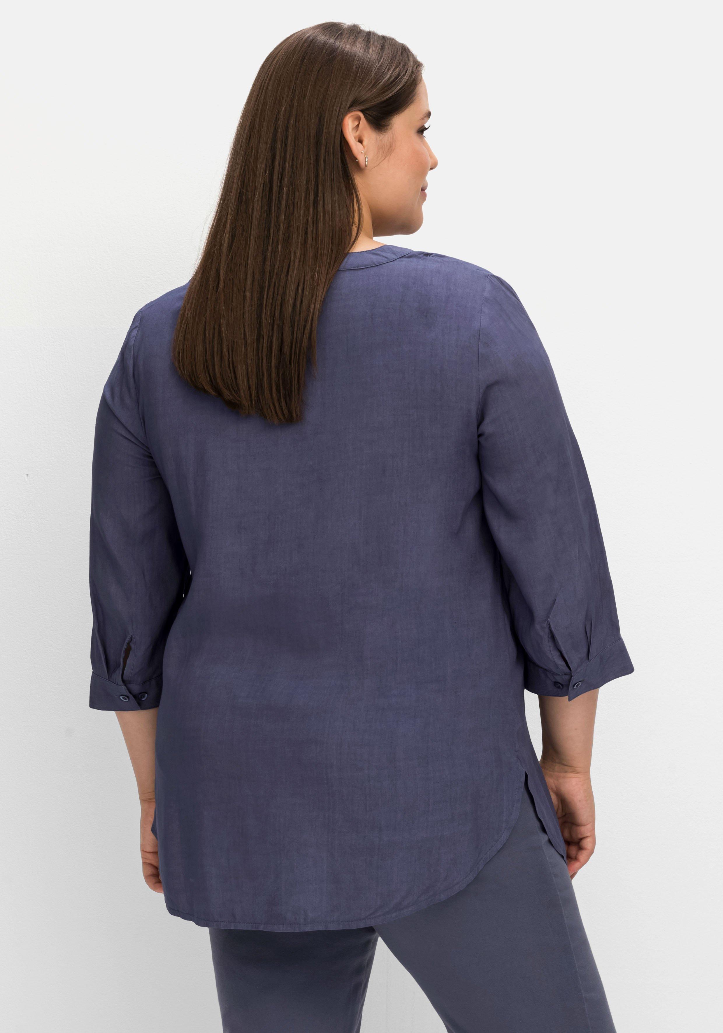 Tunika mit 3/4-Arm und gerundetem Saum