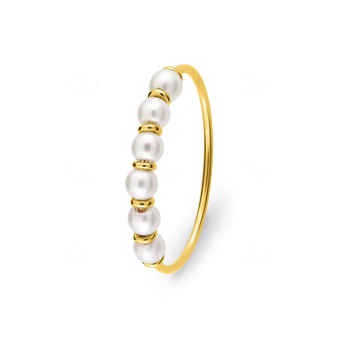 Ring 750/18 K Gelbgold mit Süsswasserzuchtperlen 3.0mm