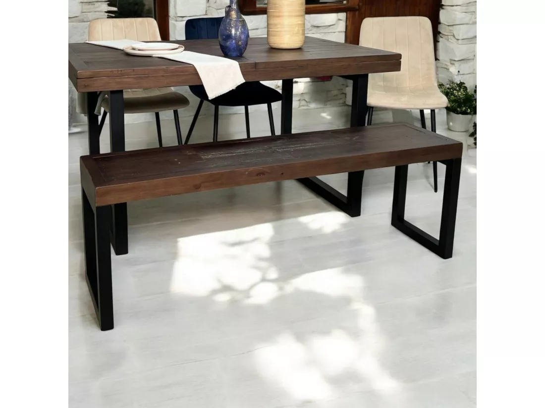 Banc Bois recyclé pieds métal 140 cm SAMOA
