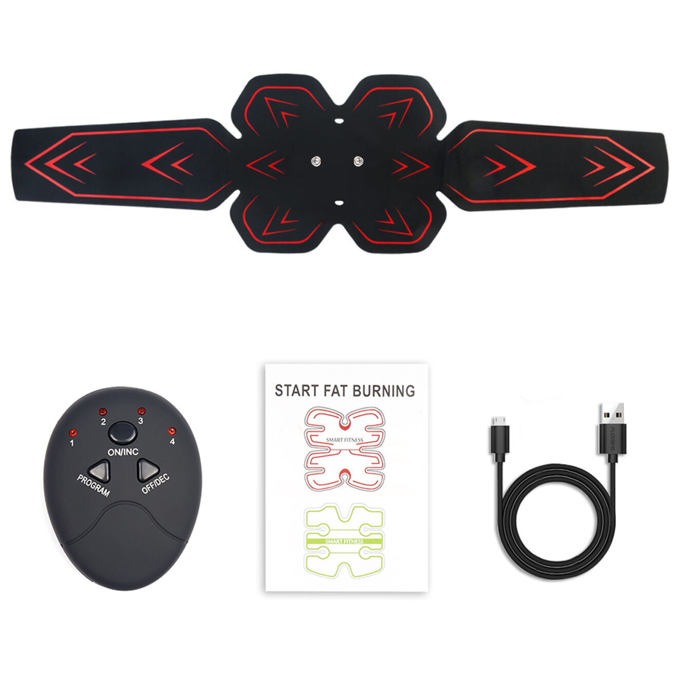 Onamaste Ceinture électrostimulation musculaire abdominale noire