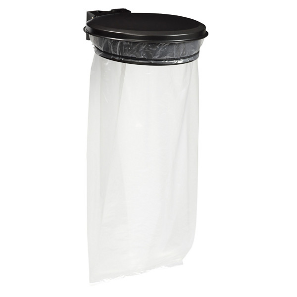 Support sac poubelle mural Rossignol Collecmur Extrême gris avec couvercle 110 L