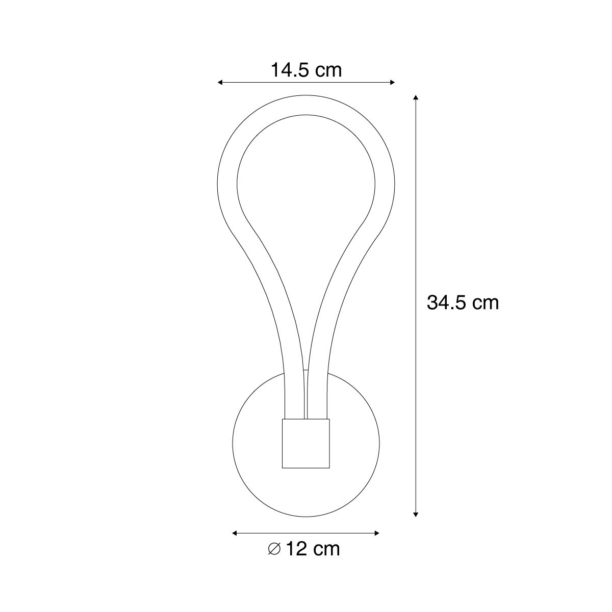 Moderne wandlamp zwart incl. LED 3-staps dimbaar - Keri