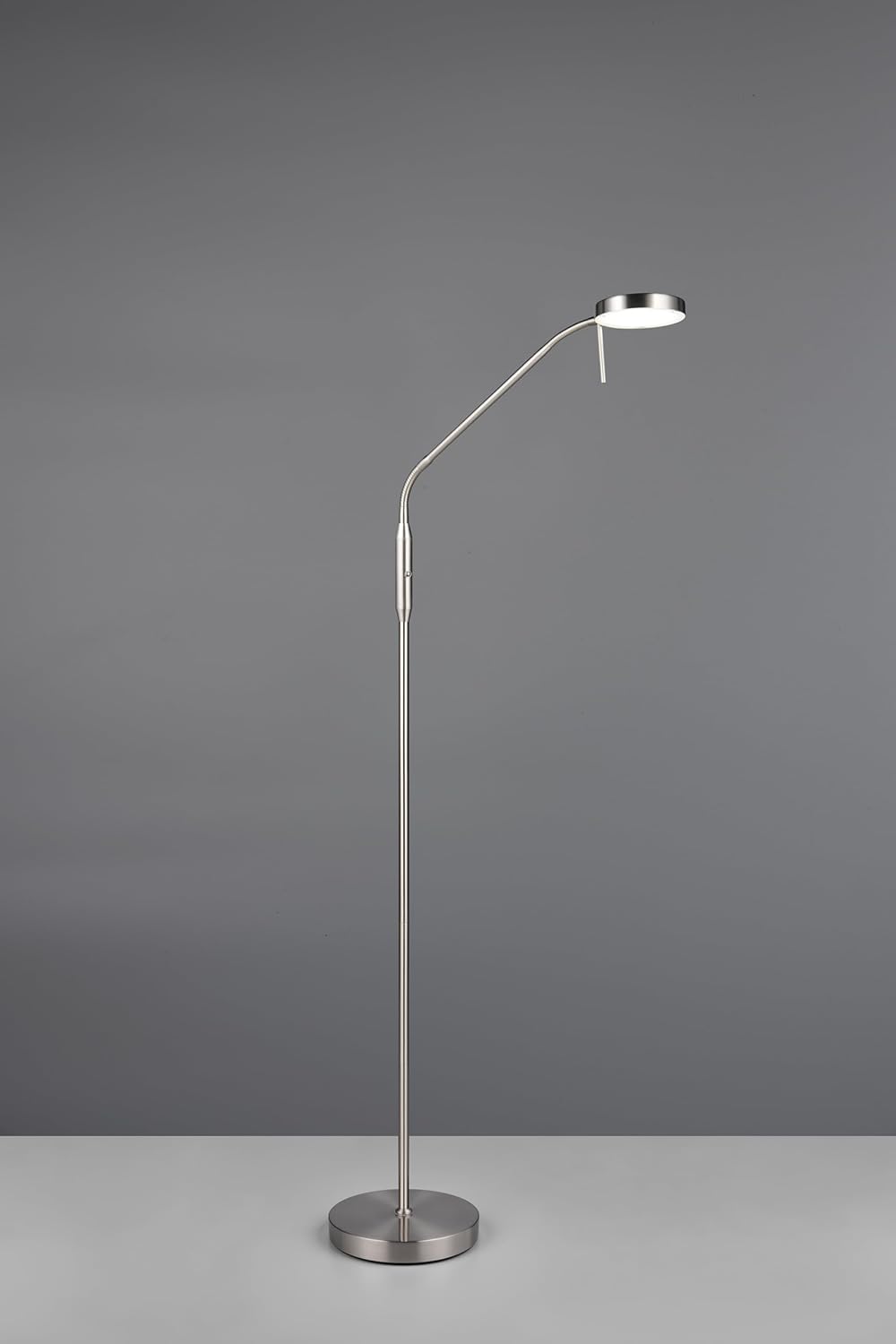 Reality Leuchten LED Stehleuchte Moreno R44561107, Metall Nickel matt, 3 Watt LED, Akku mit Ladestation, Sensordimmer, Lichtfarbe einstellbar