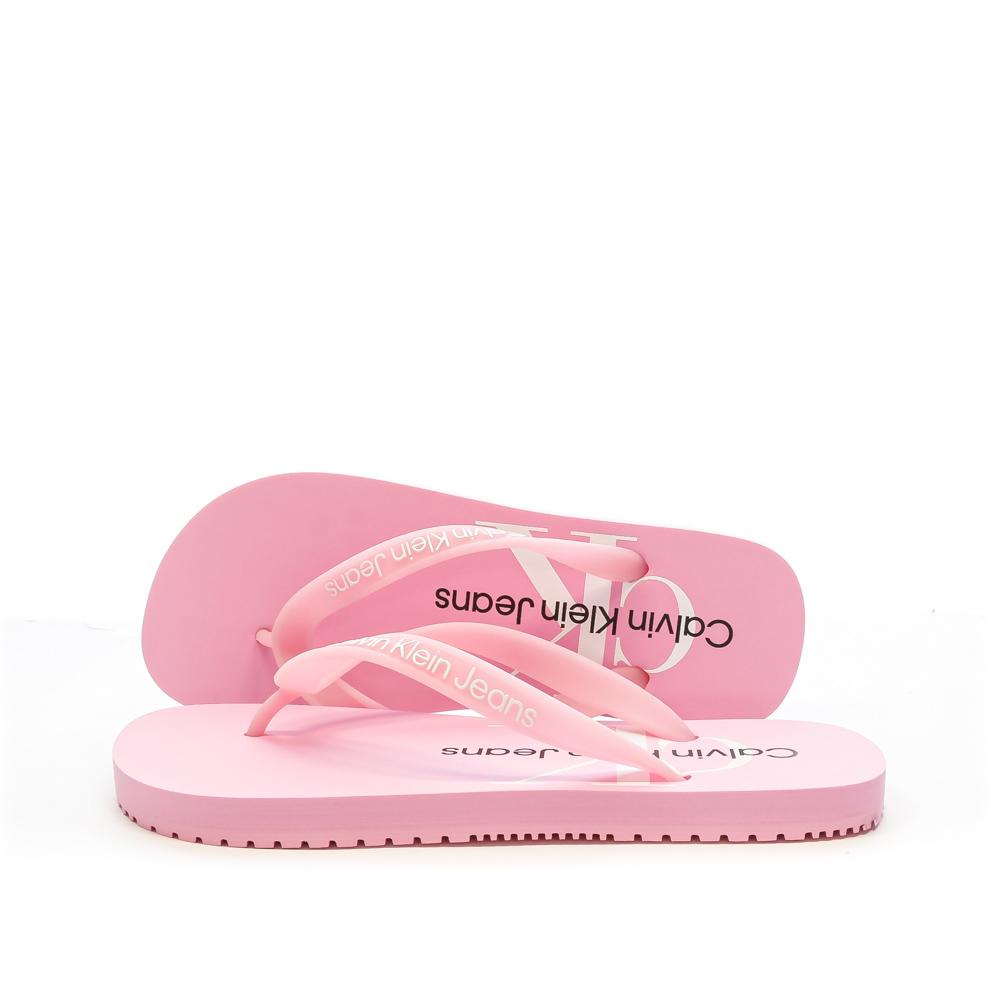 Calvin Klein Jeans Tongs Rose Femme Calvin Klein Jeans Beach Monolog