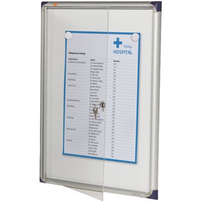 Nobo - Vitrine intérieure 4 A4 (510 x 680 mm) - cadre aluminium fond métal