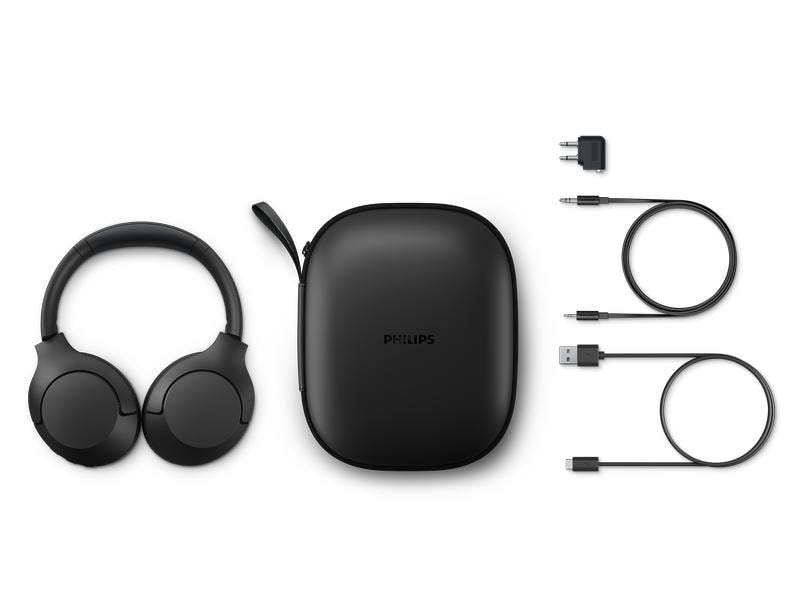 Philips Wireless Over-Ear-Kopfhörer TAH8506BK Schwarz Schlanker Kopfhörer mit grossartigem Sound