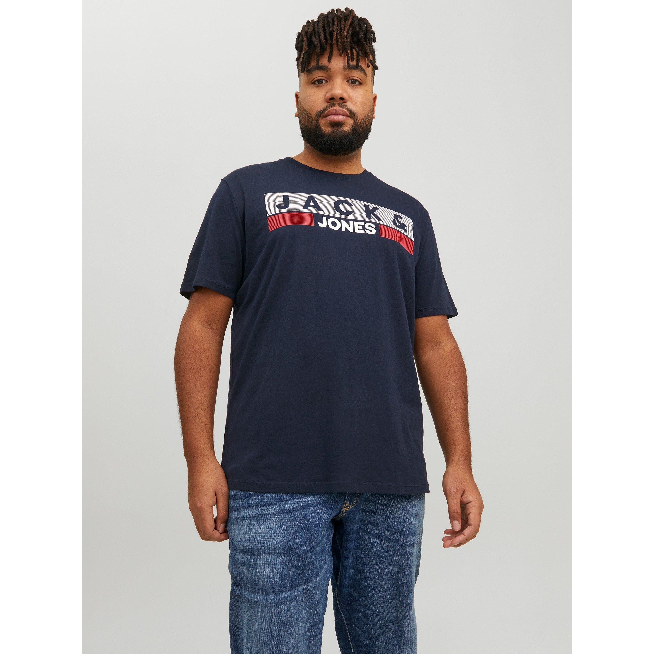 Jack and Jones Short Sleeve Logo T Shirt Mens Plus Size