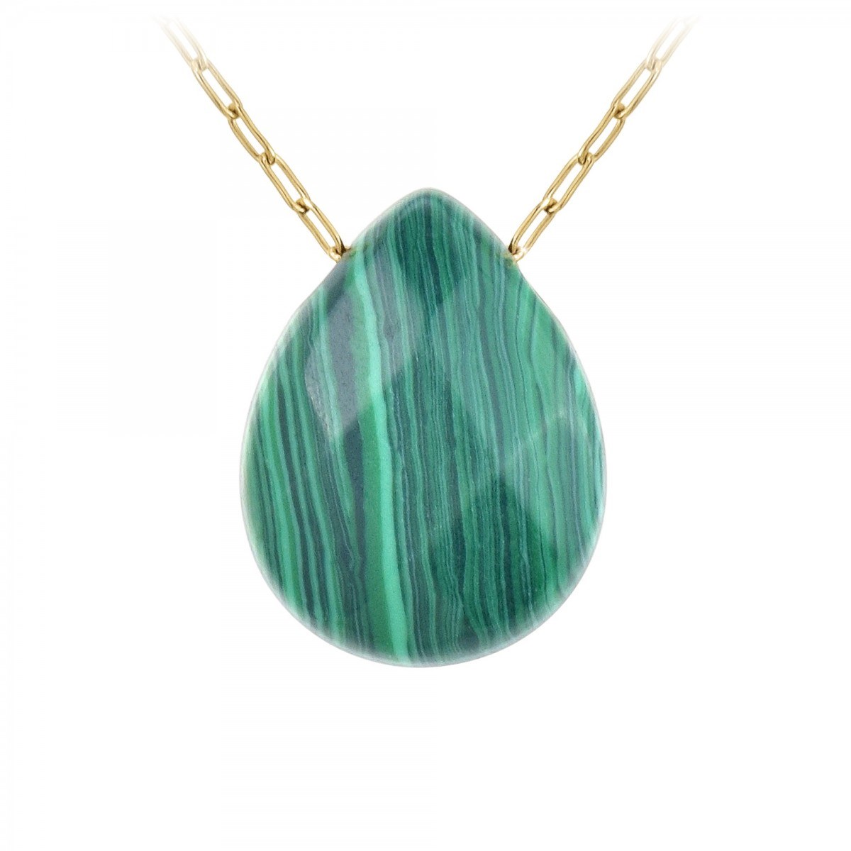 Collier SC Bohème orné d'une pierre malachite