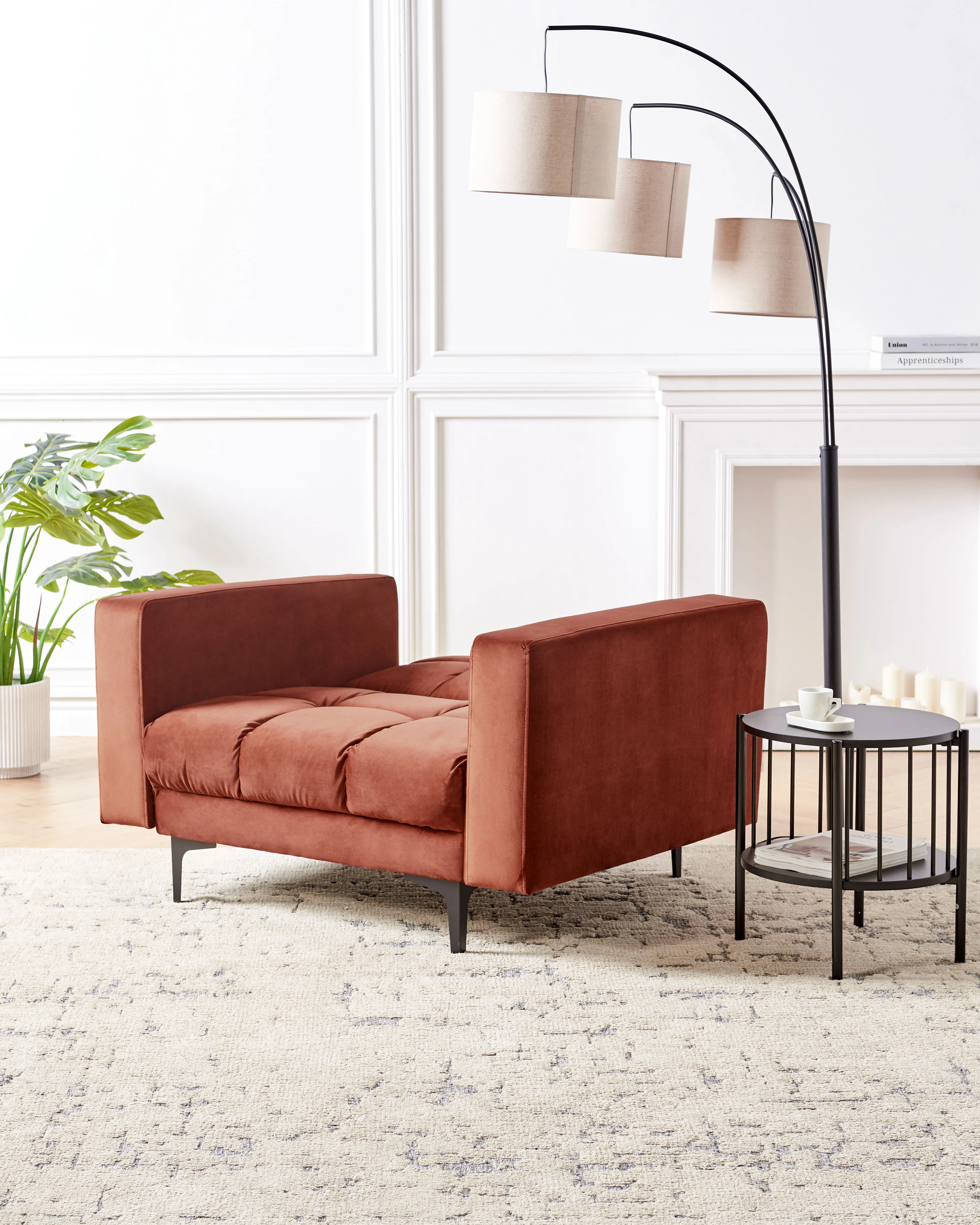 Fauteuil ALNES Fluweel Lichtrood