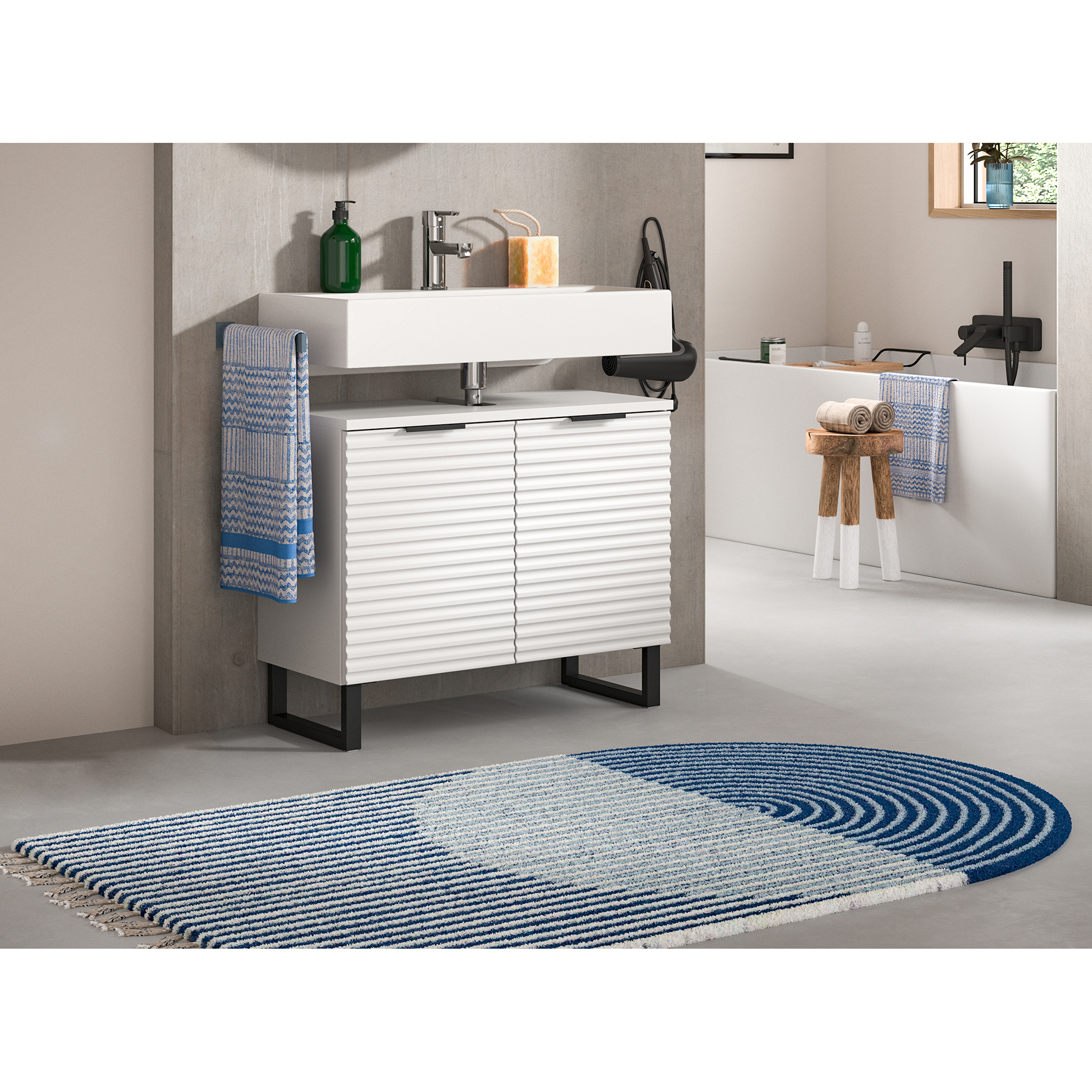 Waschbeckenunterschrank RIFF - weiß - 70 cm