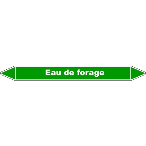 Marqueur tuyauterie - Eau de forage - Vinyle laminé - NFX 08-105