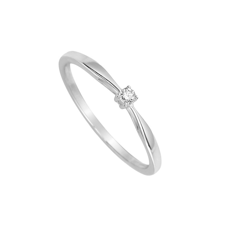 Bague Femme - Or 18 Carats - Diamant 0,04 Carats