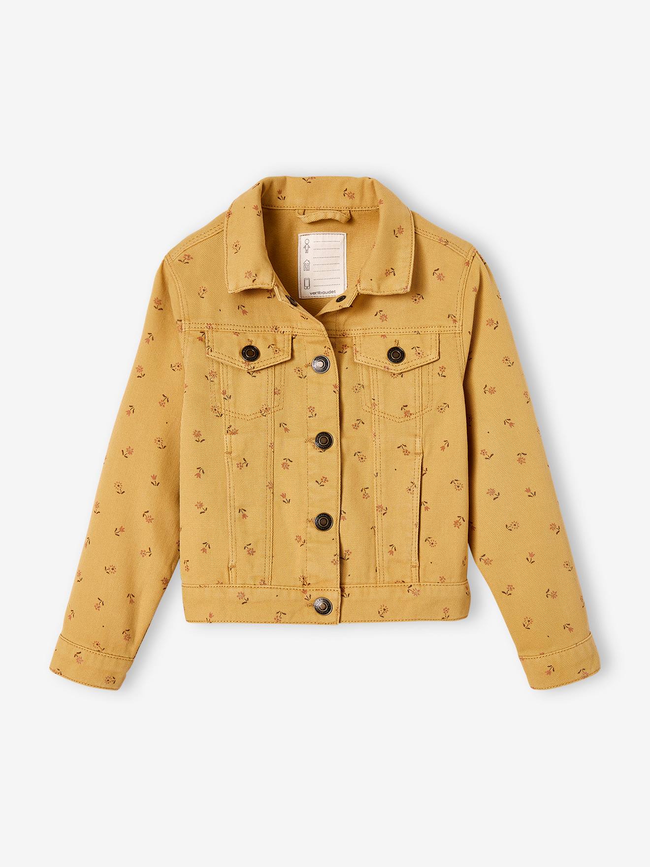 Jaqueta estampada cor mostarda para meninas