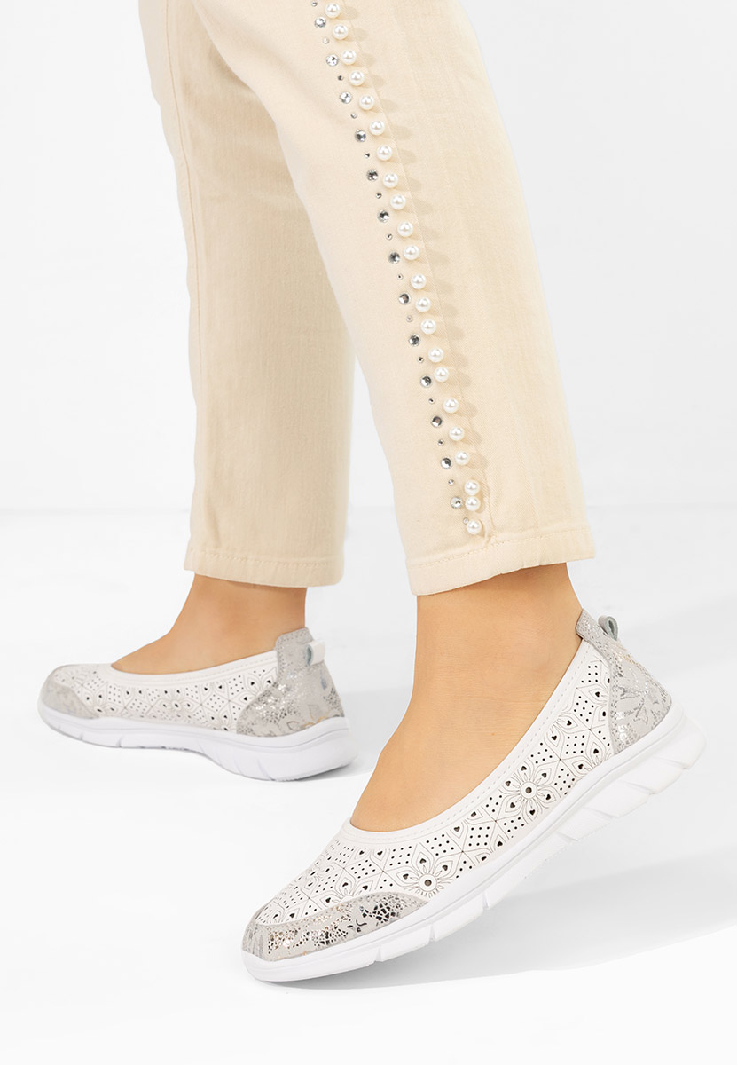 Espadrilles femme en cuir blanches Giustina