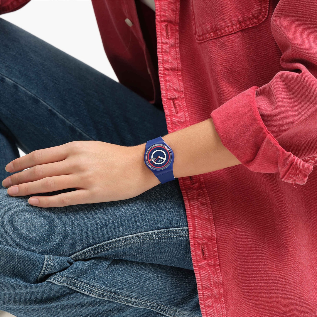 Swatch Original 34 Biosourced Blue to Basics