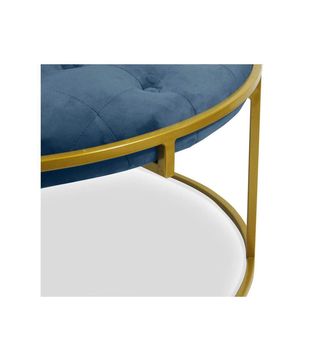 Paris Prix - Lot De 2 Poufs Design En Velours valona 75cm Bleu