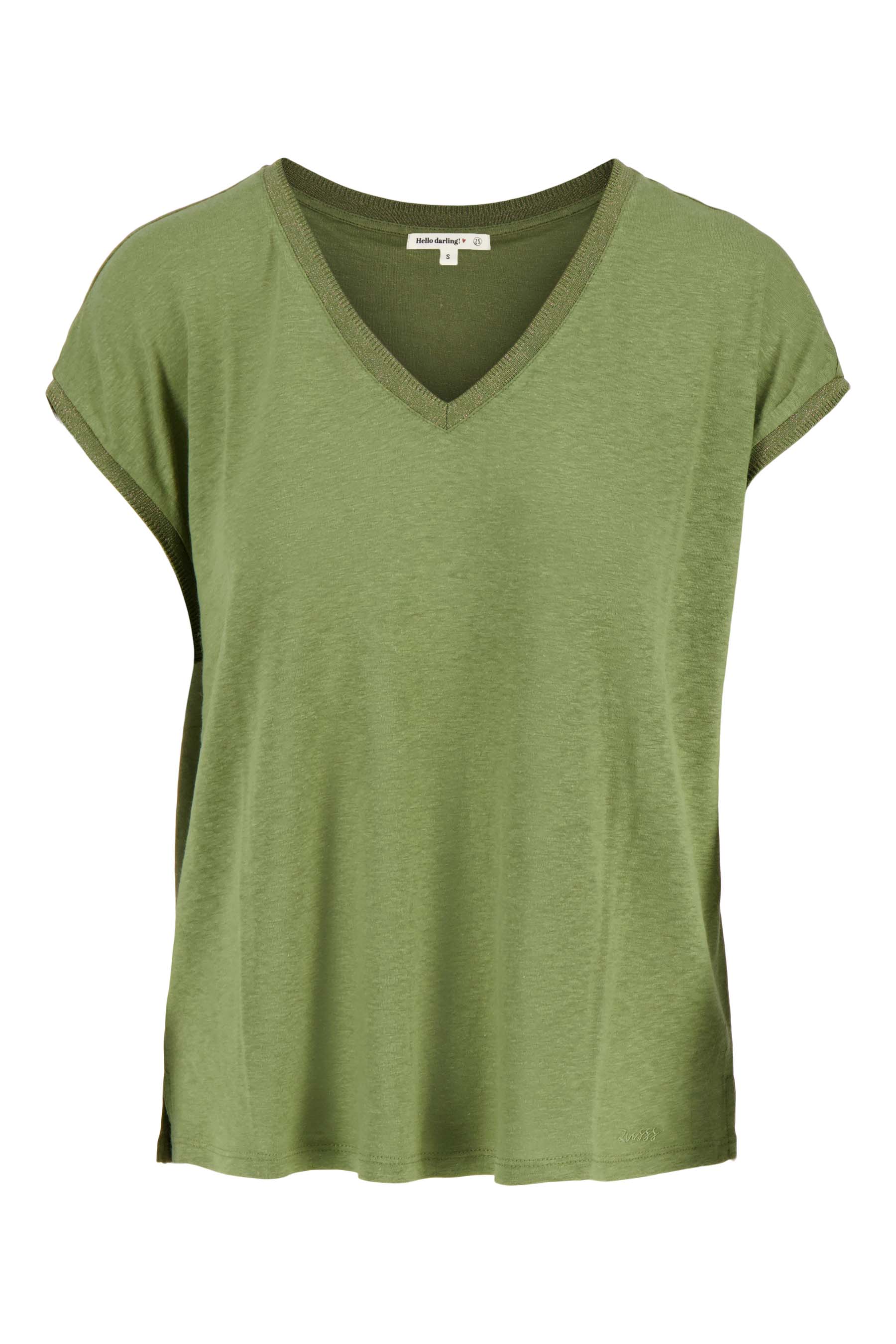 V hals top met lurex boord