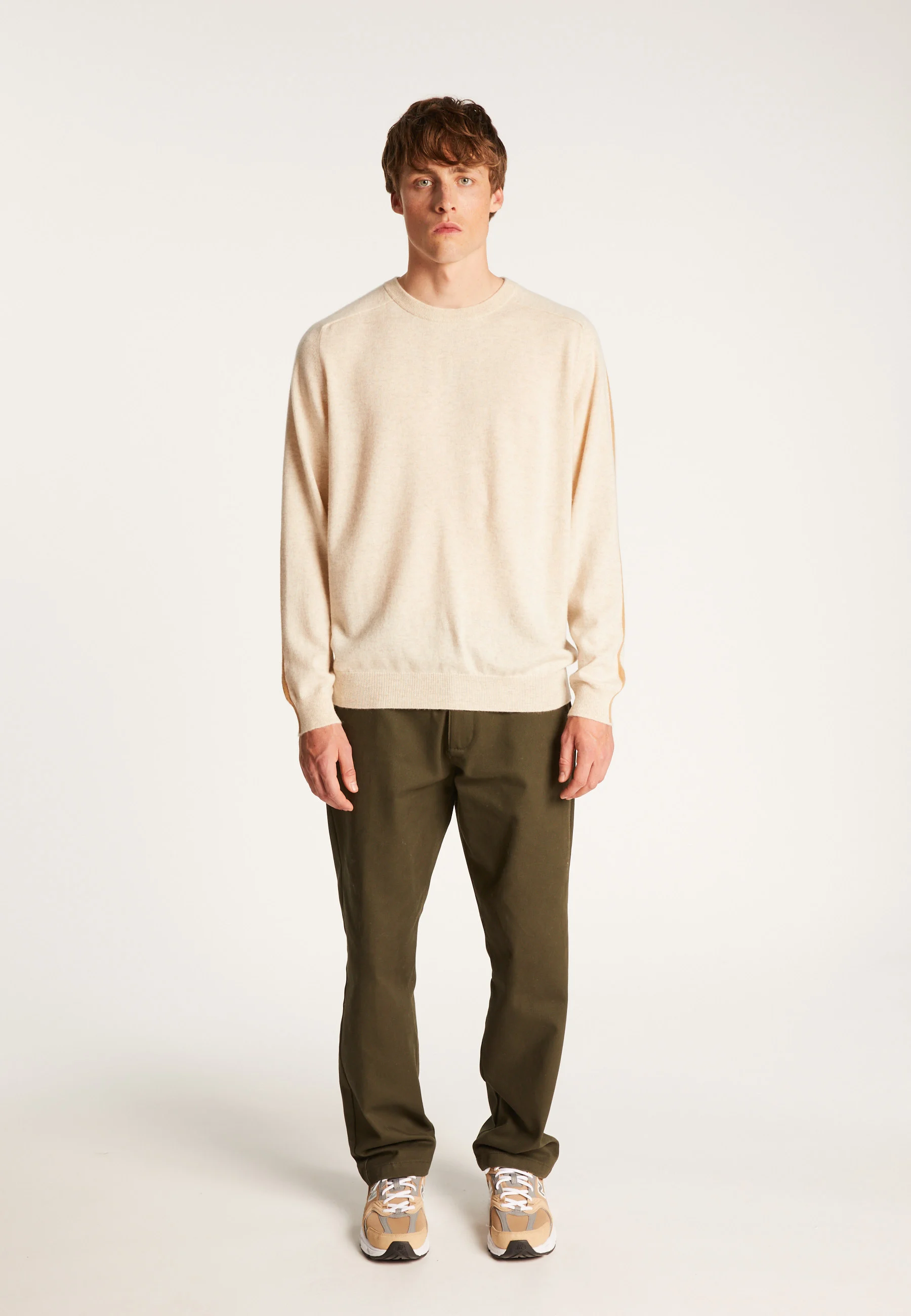 TAULEDAH24 - Pull col rond en cachemire | Beige