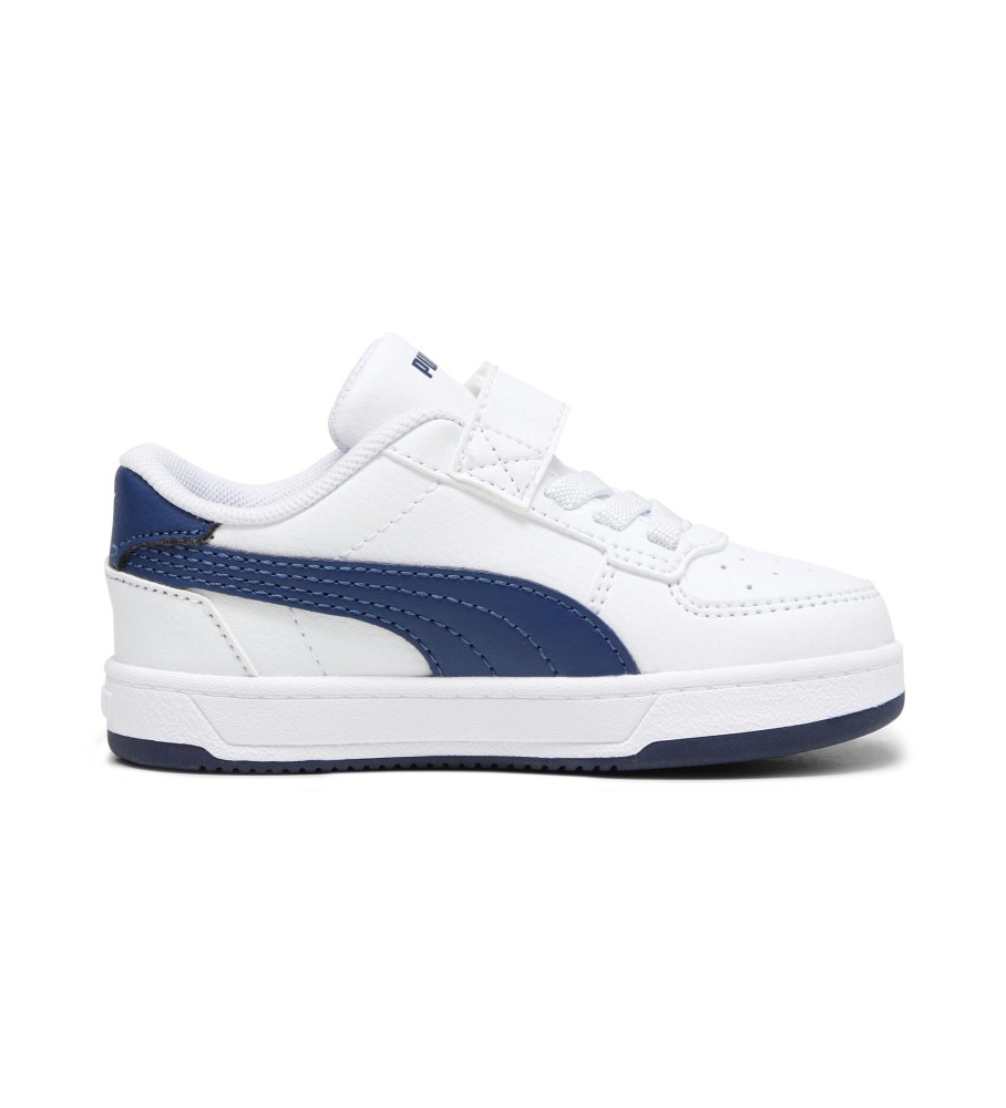 Tênis Puma Caven 2.0, branco e azul.