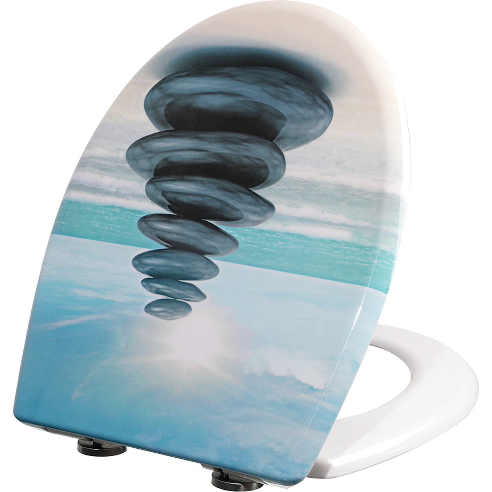 WC-Sitz Duroplast Black Stone Beach mit Absenkautomatik