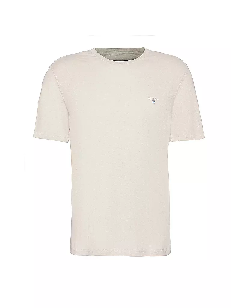 BARBOUR Leinen T-Shirt CLIFFE beige