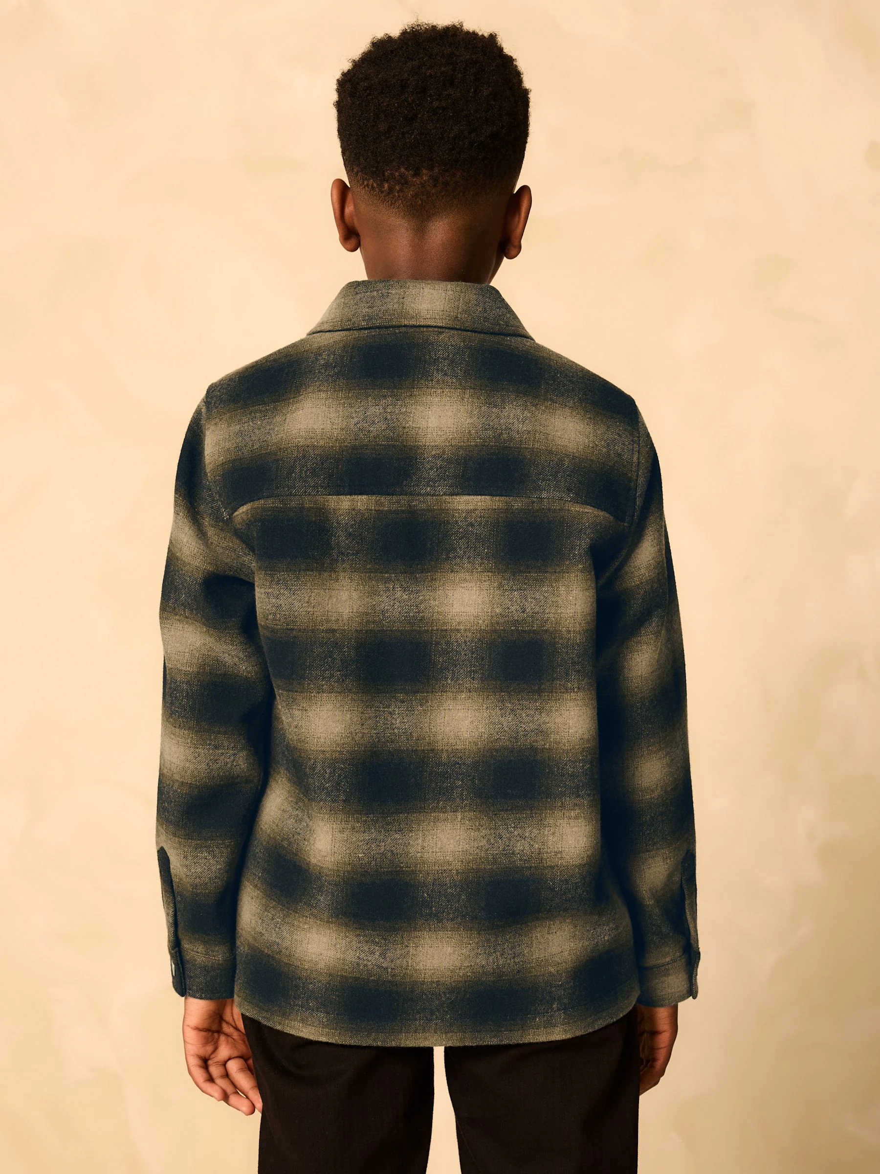 Neutraal - Overshirt met rits en ruitjes (3-16jr)
