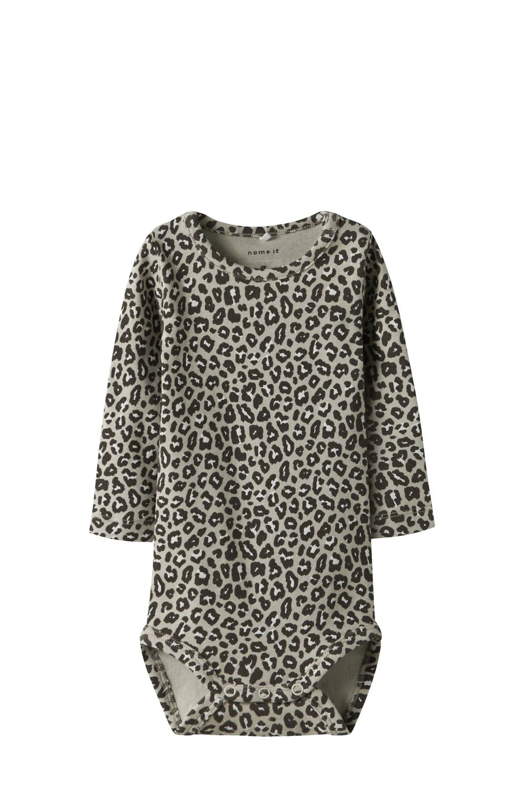 NAME IT BABY romper grijsbruin/zwart