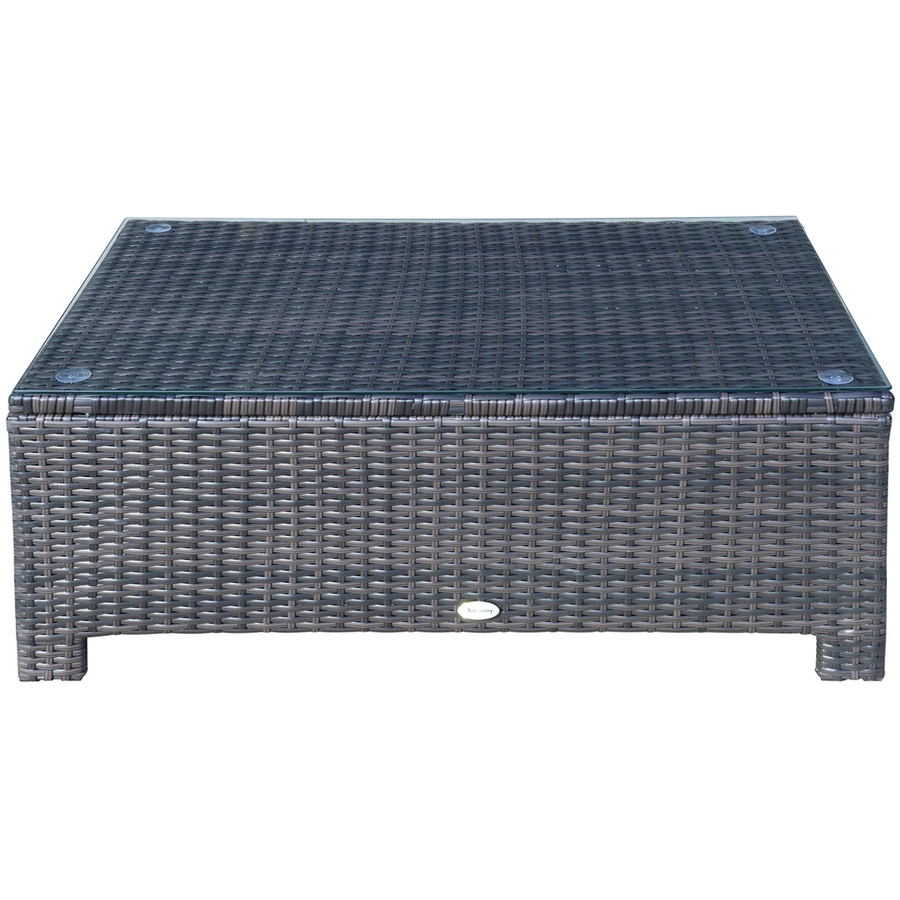 Outsunny Rattan Beistelltisch braun