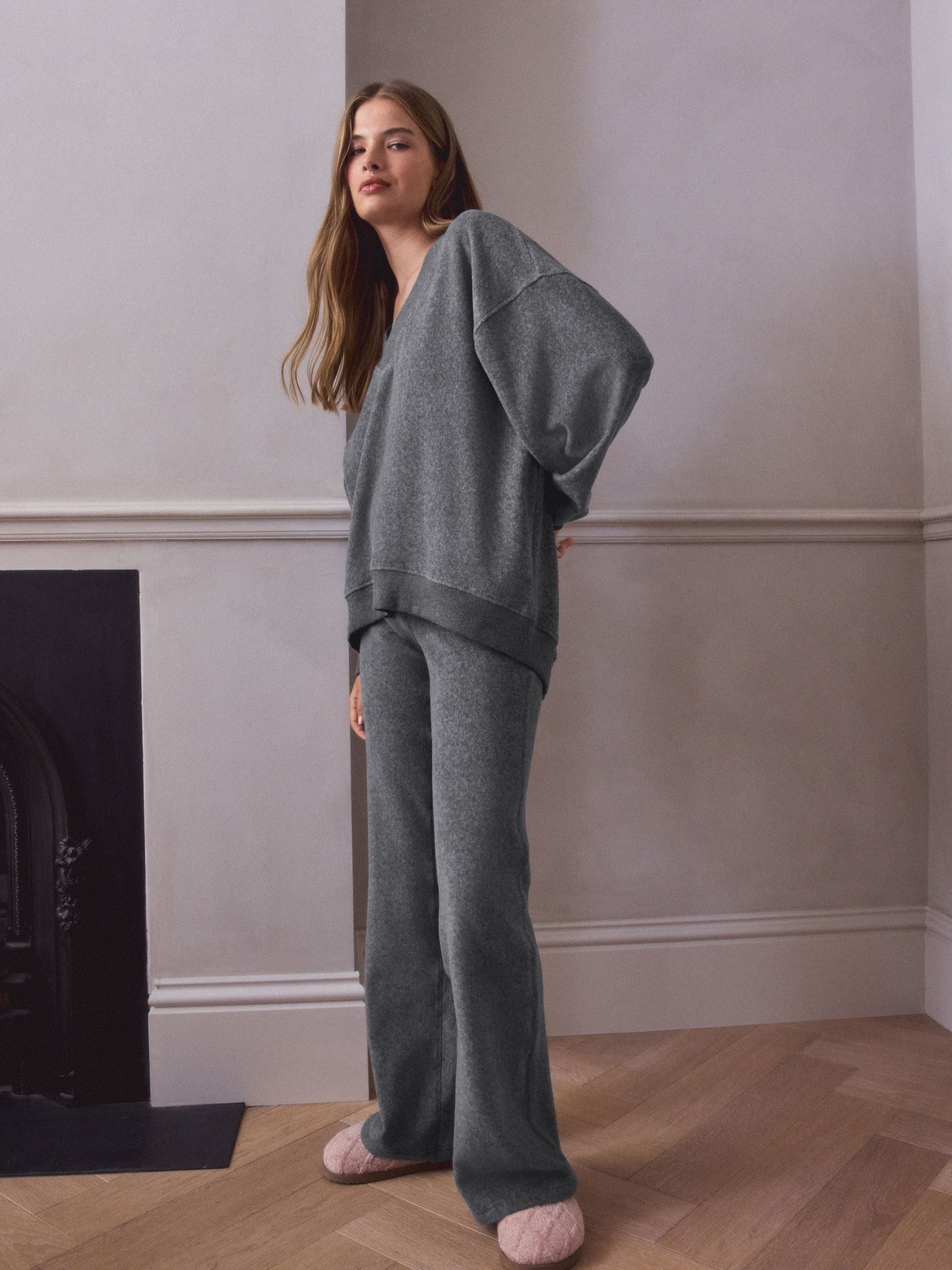 Grijs - STUDIO Fleece Tunic & Joggers Set