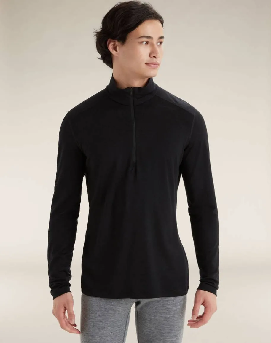 Icebreaker Men's 200 Oasis Longsleeve Half Zip Black