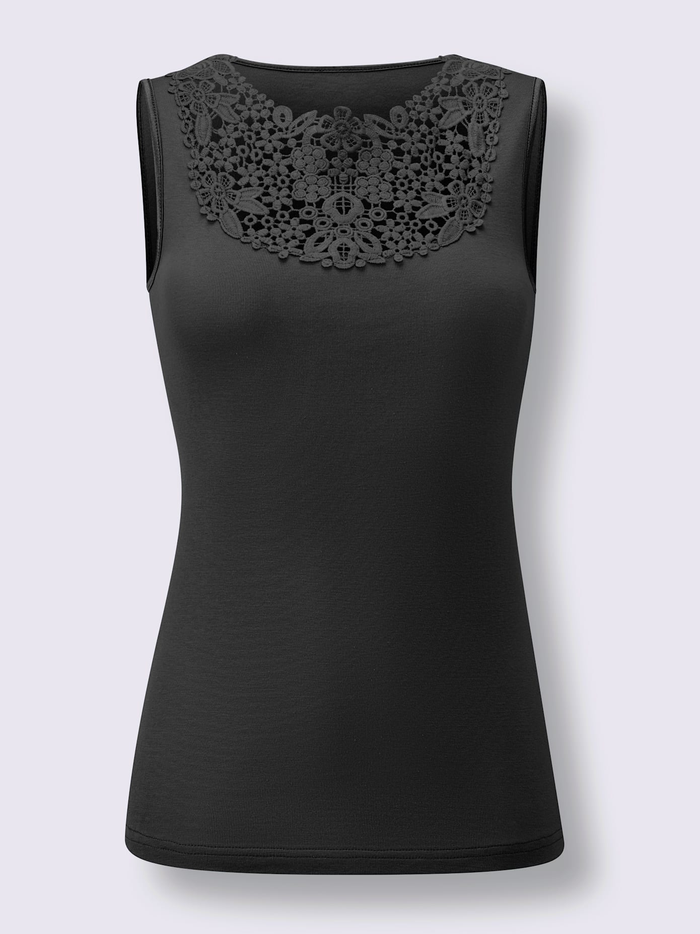 Débardeur femme empiècement broderie anglaise