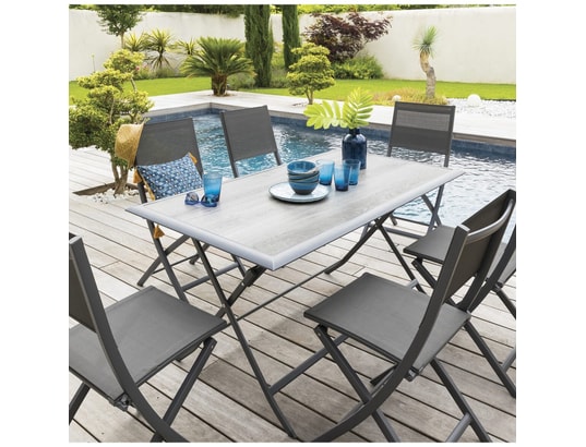HESPERIDE - Table pliante Table de jardin pliante azua en aluminium - 6 places